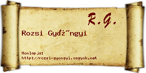 Rozsi Gyöngyi névjegykártya
