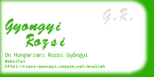 gyongyi rozsi business card